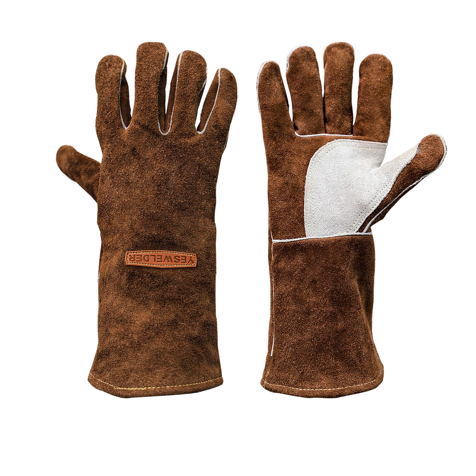 Amazon.com : YESWELDER 14-Inch Welding Gloves - Cow Leather, Heat